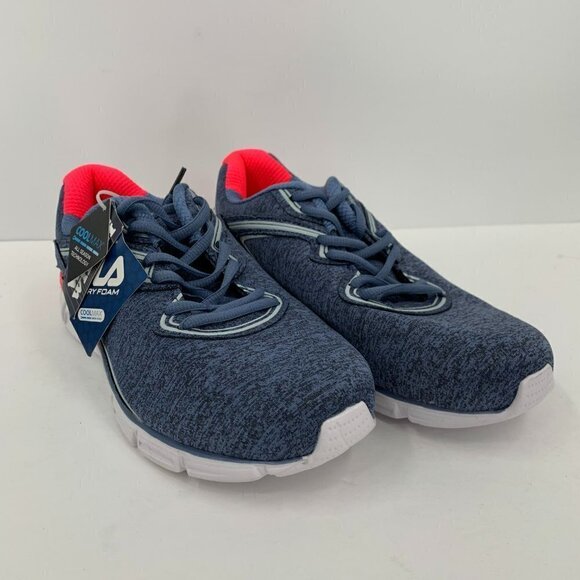 FILA Coolmax Memory Foam sneaker tennis shoe comfort women blue new 9.5 WIDE - Picture 2 of 7